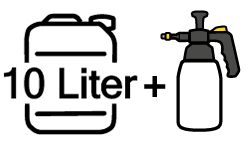10 Liter Kanister + Pumpsprühflasche
