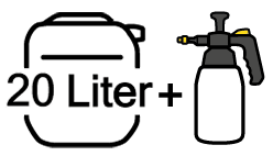 20 Liter Kanister + Pumpsprühflasche 